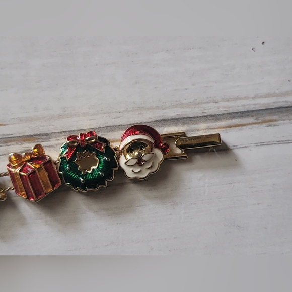 Vintage | Chriatmas Slide Charm | Enamal | Bracelet | GUC | - Picture 2 of 6